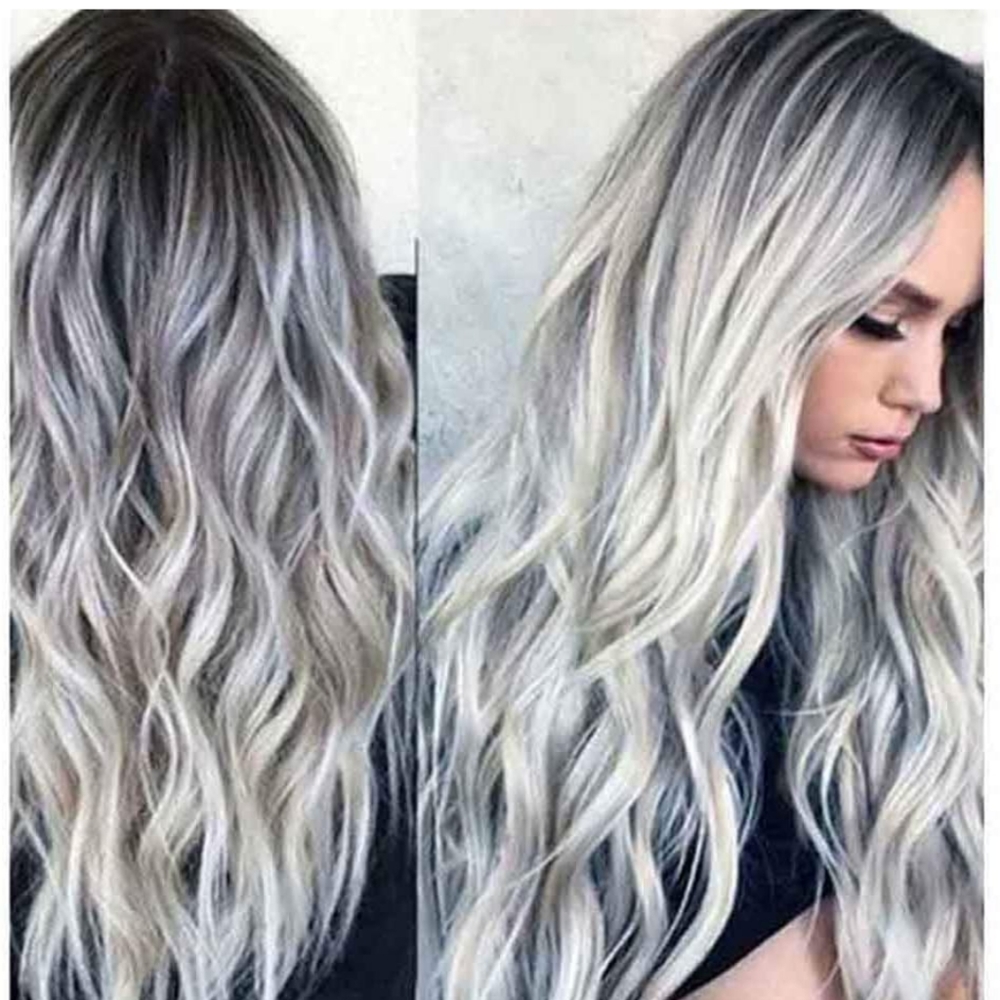 Black and ash blonde wig